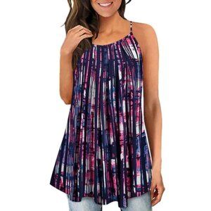 Dido Womens Sleeveless Cami  Tank Top Sz XL Strap Scoop Neck Summer Tie Dye